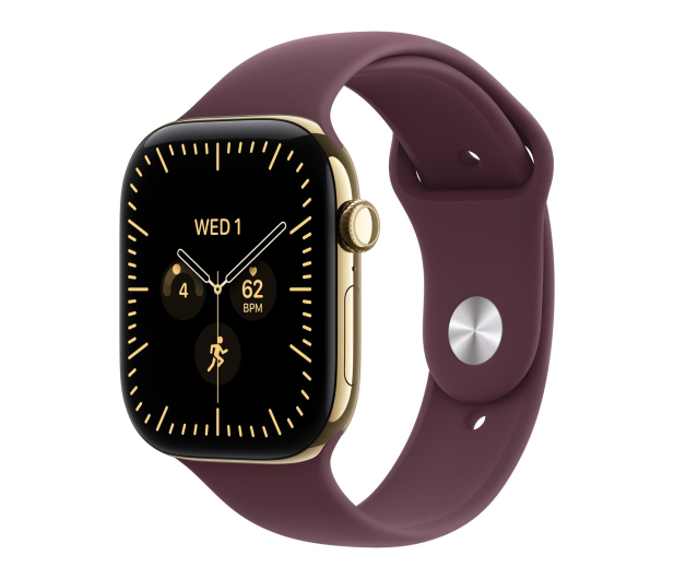 Apple Watch 12 42/Żywe złoto Tytan/Burgundowy Pasek S/M 5G - 1594079 - zdjęcie